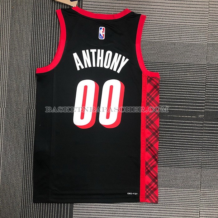 Maillot Portland Trail Blazers Carmelo Anthony NO 00 Ville 2021-22 Noir